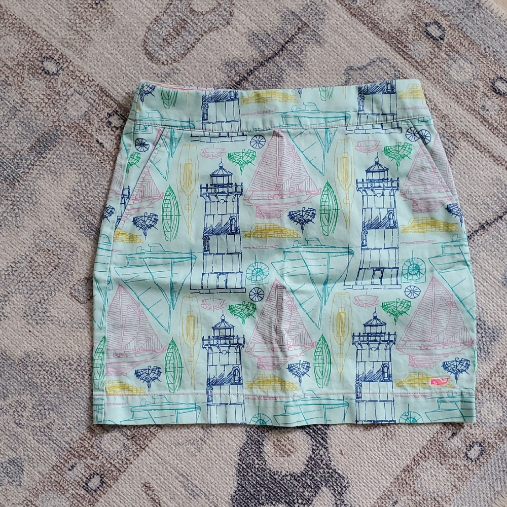 Vineyard Vines Girls Sailboat Adjustable Waist Skirt Sz6